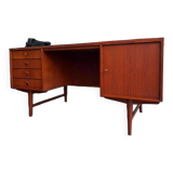 Vintage teak desk: double sided