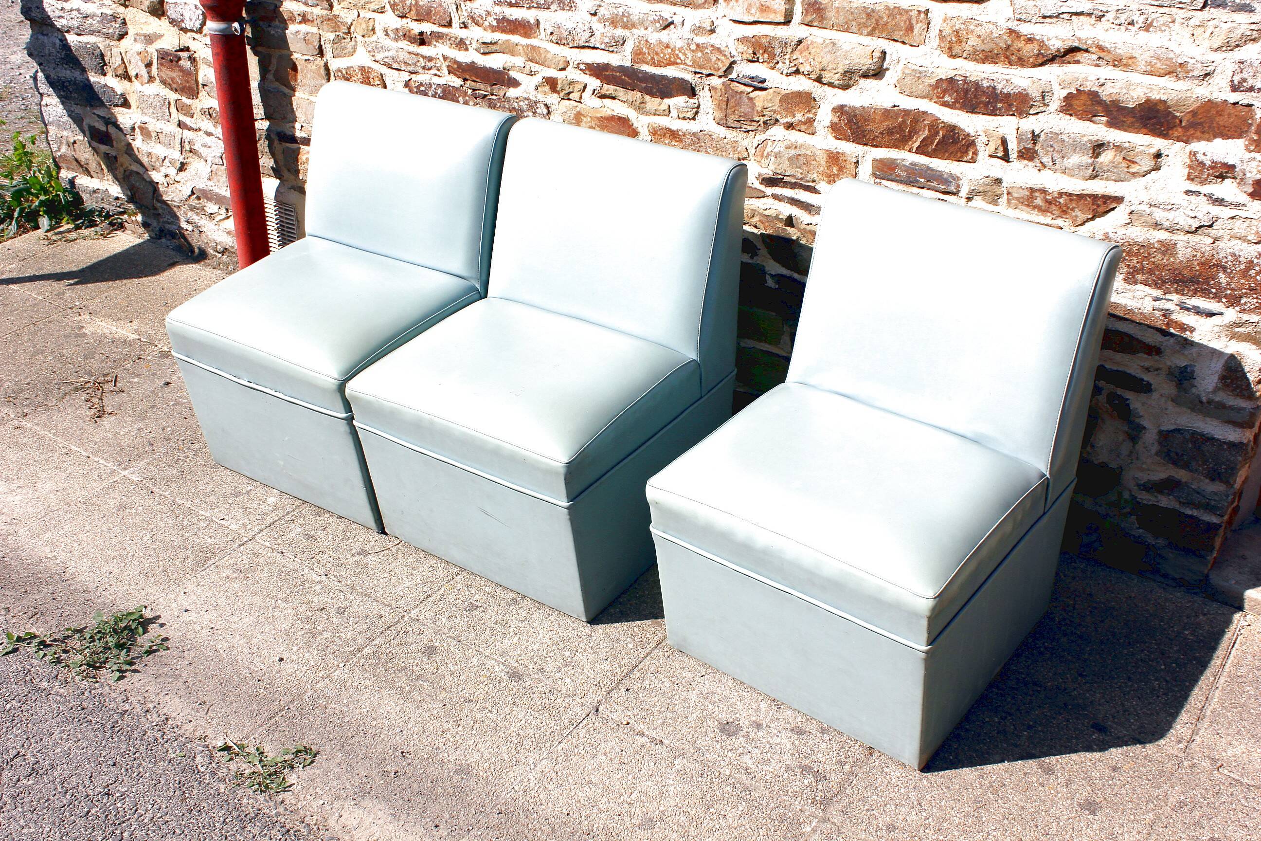 3 vintage modular armchairs from the 50s