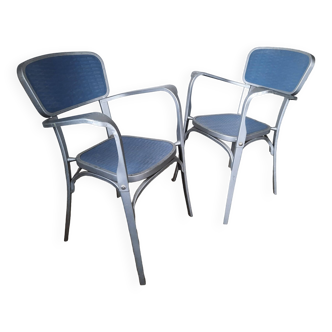 Pair of Gaston Viort aluminum armchairs, Salon de Provence 1930