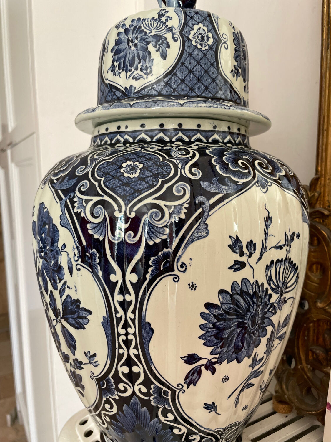 Delftware vase by Boch Royal Sphinx