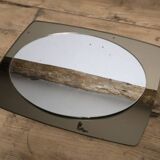 White glass and smoked glass mirror Italy