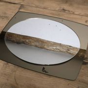 White glass and smoked glass mirror Italy