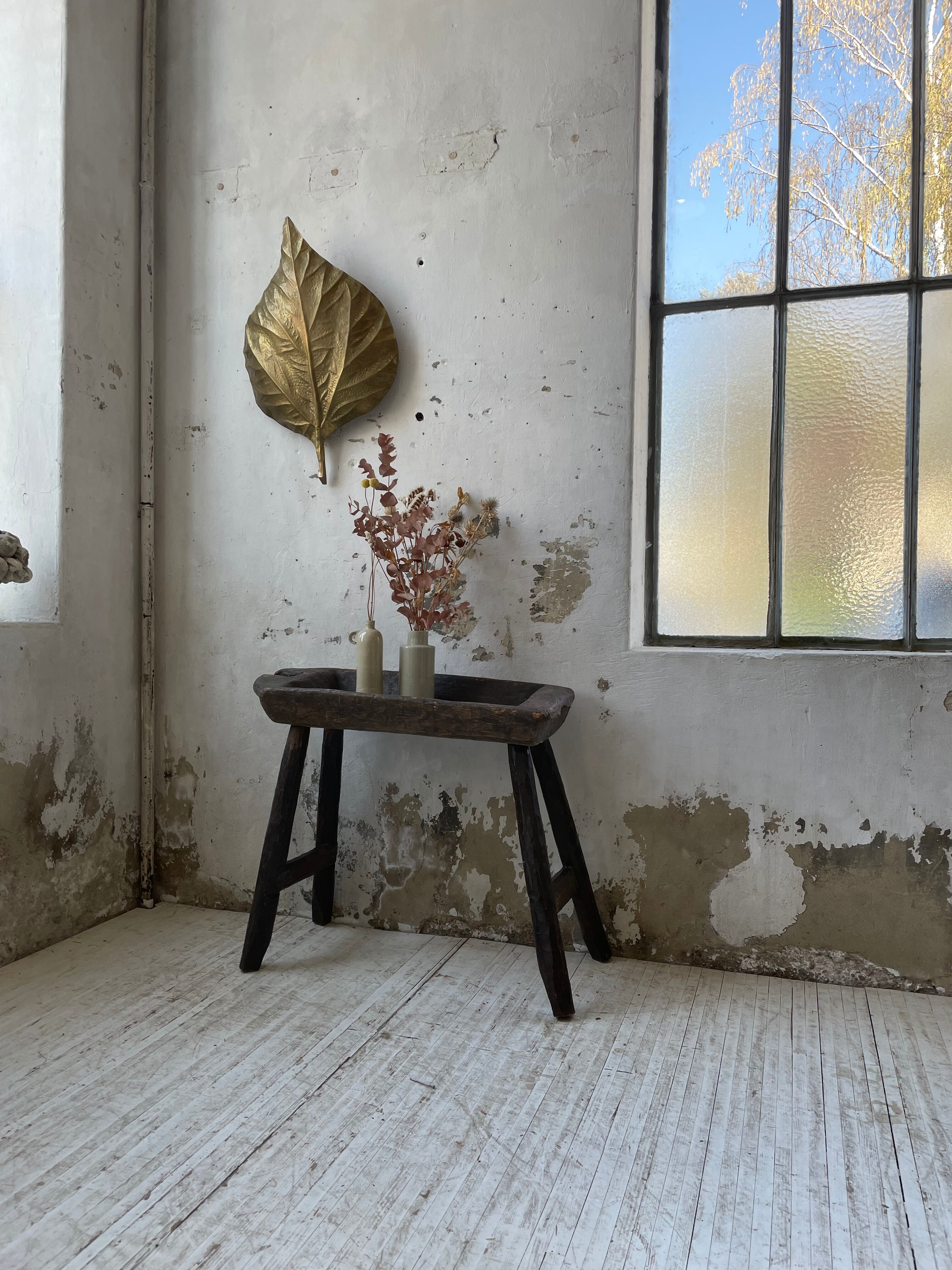 Brutalist solid wood console