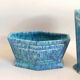 3-piece Art Deco blue fireplace surround