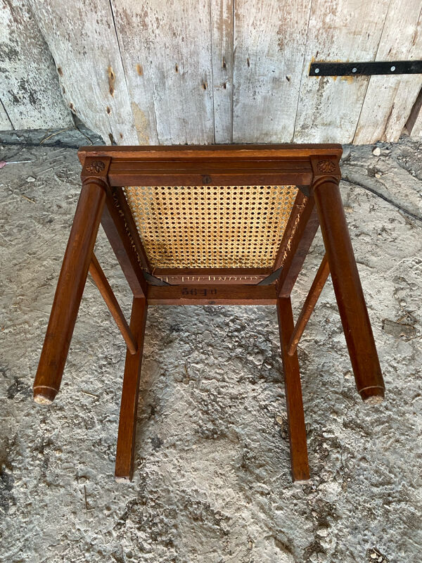 4 chaises anciennes style Louis XVI en bois et cannage, XIXème s.