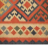 Multicolour Geometric Tribal Handwoven Stair & Hallway Runner Rug 308x87cm