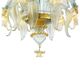 Luxury Italian Clear and Gold-Leaf Chandelier With Flowers and Leaves Muran