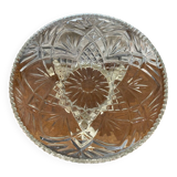 Antique fruit bowl centerpiece molded glass + vintage wrought iron