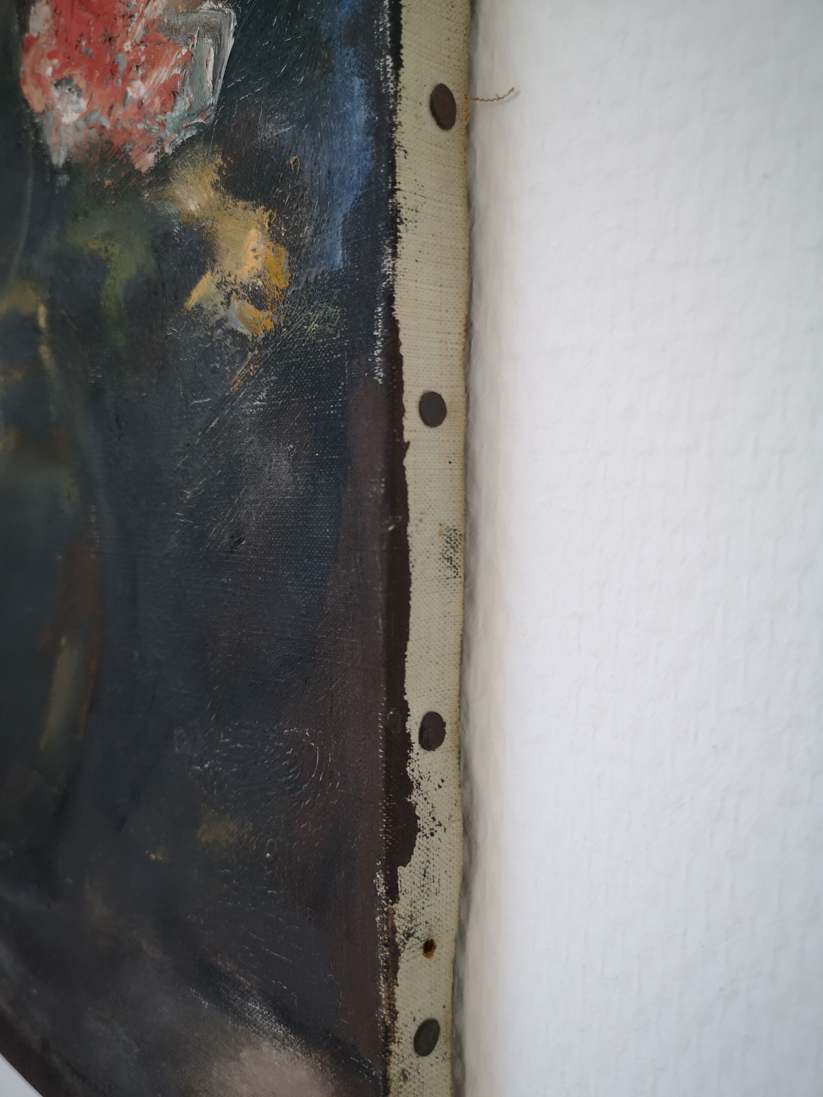 Painting painting old still life flowers signed