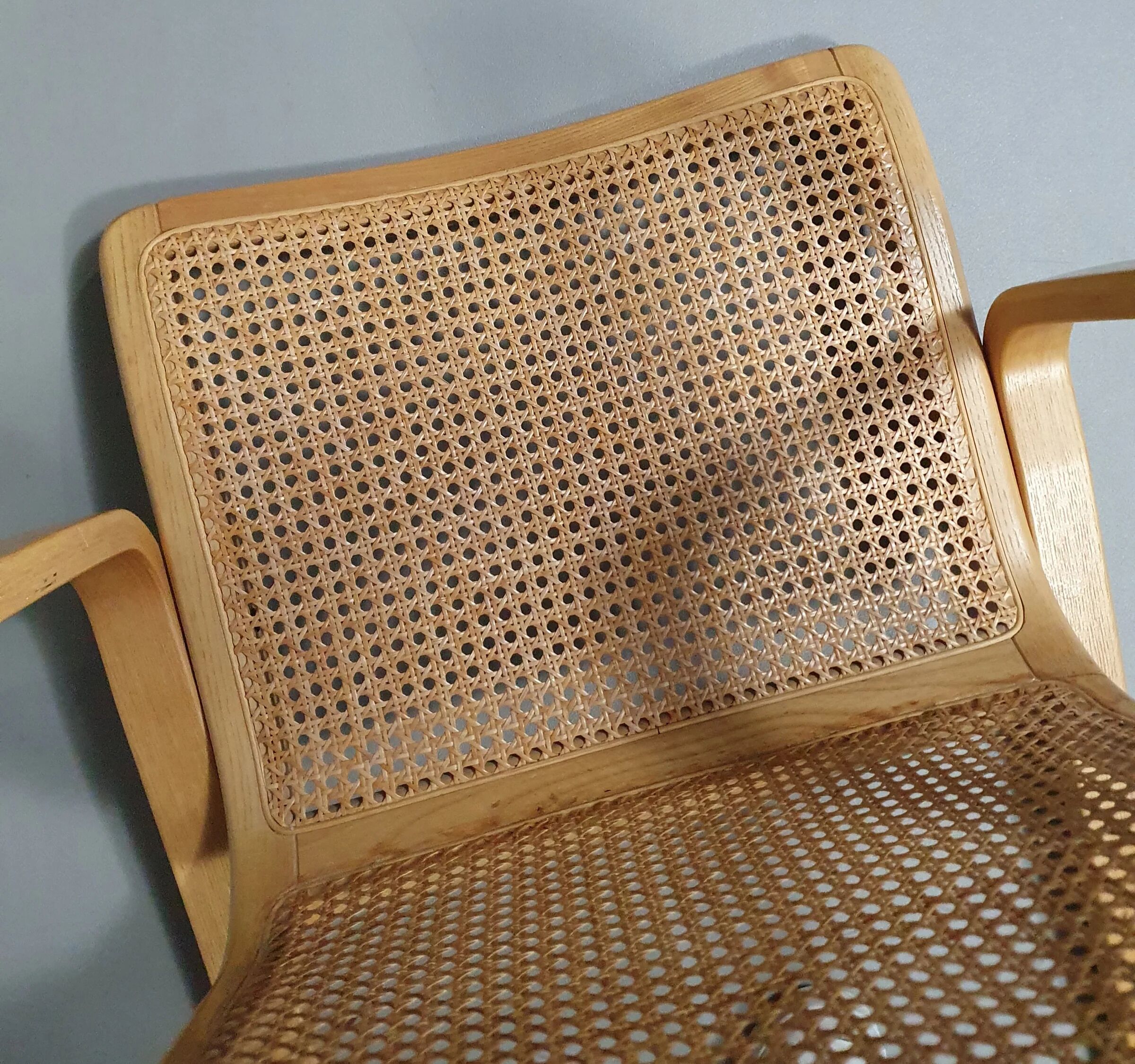 Beech wood and webbing side chair by Olivo Pietro, Italy, 1970s