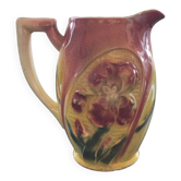 Pichet ancien décor iris rose