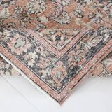 4x7 Antique Brunt Orange Brown Turkish Vintage Rug, 113x202Cm
