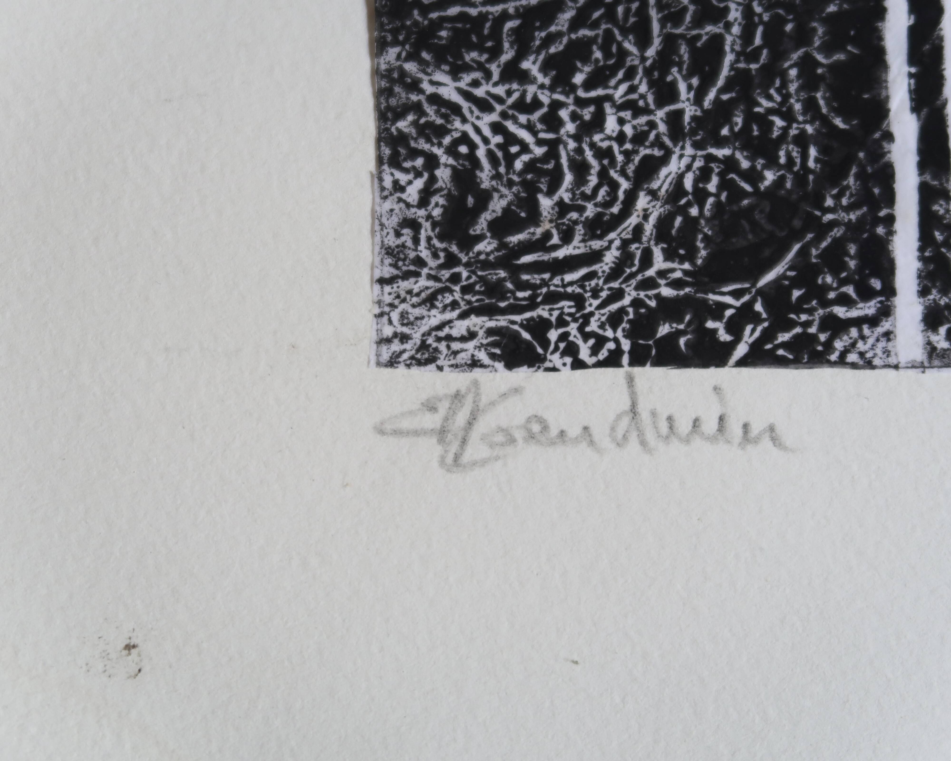 Original signed black and white abstract screenprint