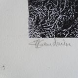 Original signed black and white abstract screenprint