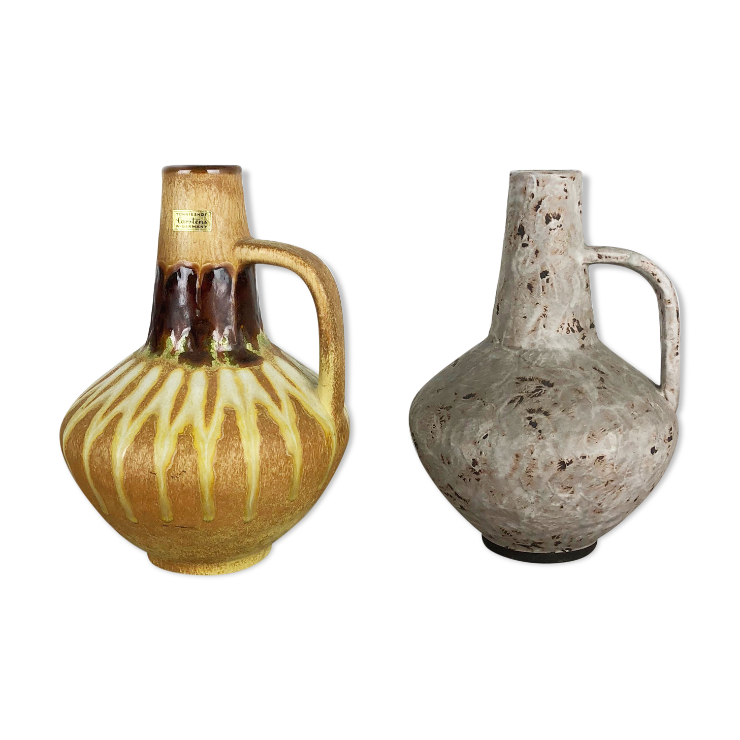 Set of 2 Ceramic Pottery Vase Heinz Siery Carstens Tönnieshof, Germany, 1970s