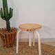 Wood & metal tripod workshop stool with industrial screws