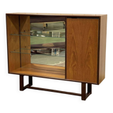 Open teak bookcase shelf
