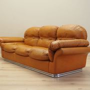 Orange leather sofa, Space Age design, 1960s, production: Italy