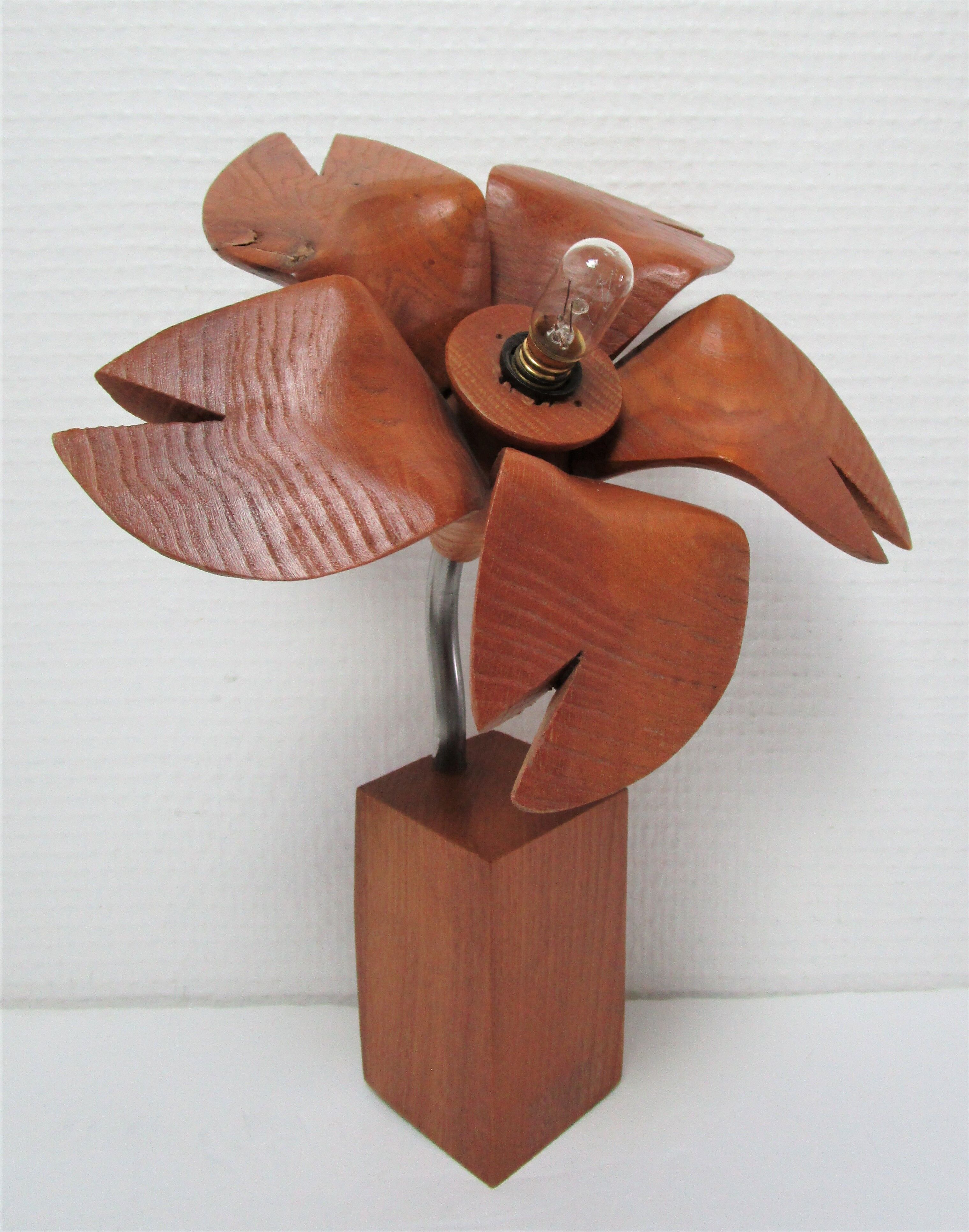 Lamp flower solid wood vintage years