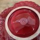 Verceram burgundy leaf salad bowl or fruit basket with gold edging