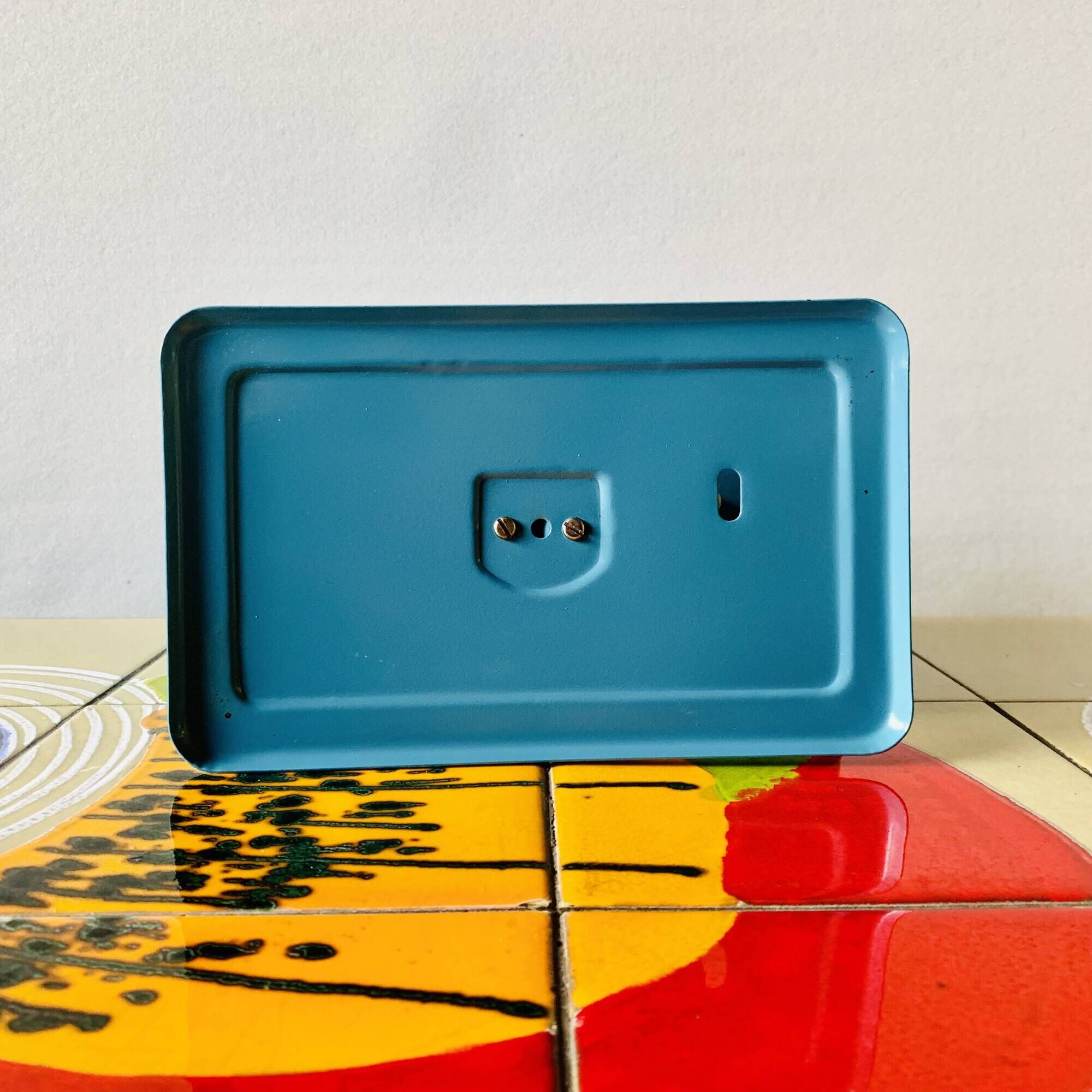 Stube - balance de cuisine vintage bleue en métal émaillé - force 10