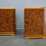 1939s pair of art deco bedside tables, Czechoslovakia