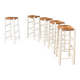 Rustic Handcrafted High Stools, France, 1940s, Set of 5
