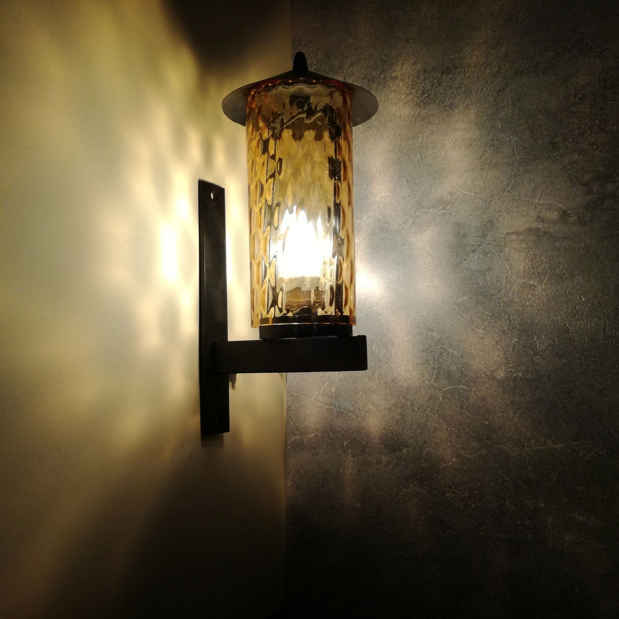 Metal and blown glass sconce from the 1950s