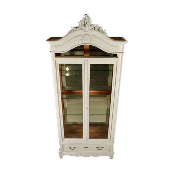 Meuble de présentation style Louis XV, bois peint