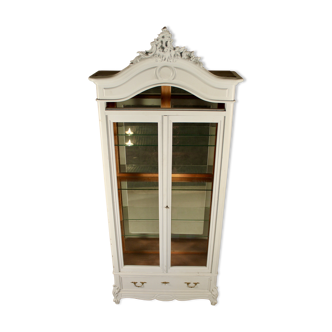 Meuble de présentation style Louis XV, bois peint