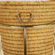Carl Auböck II paper basket in raffia and brass, umbrella stand, 1950s