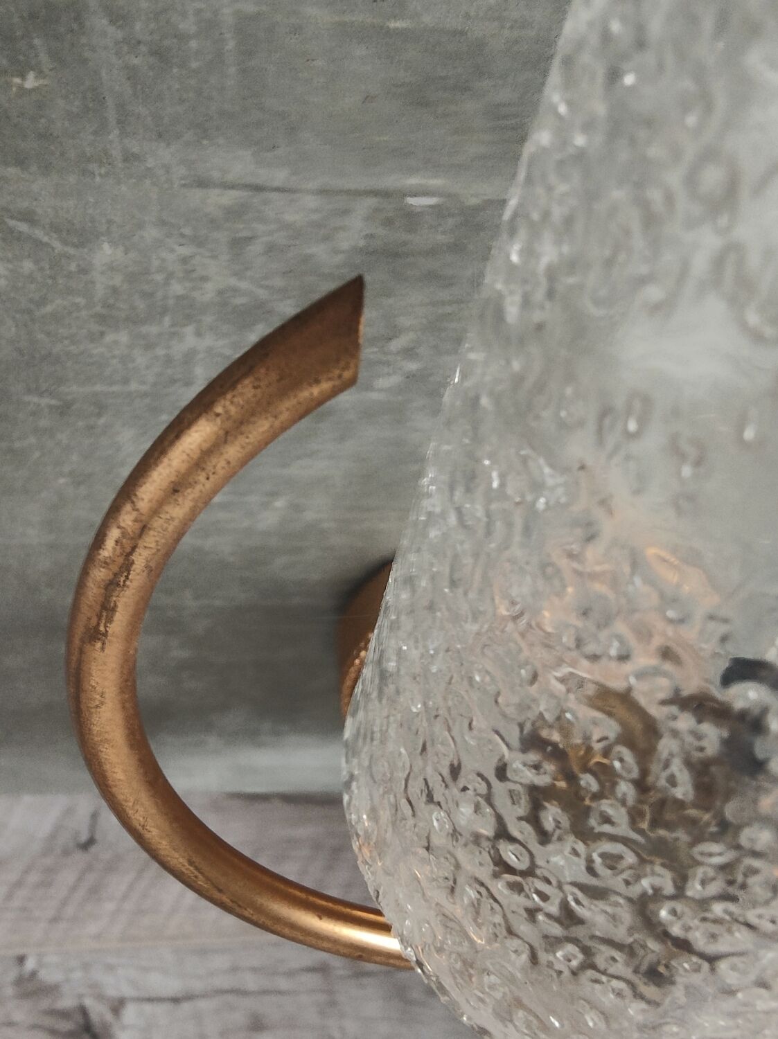 Paire appliques verre et métal doré