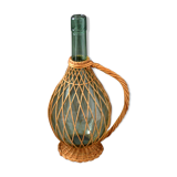 Vintage glass and rattan bottle