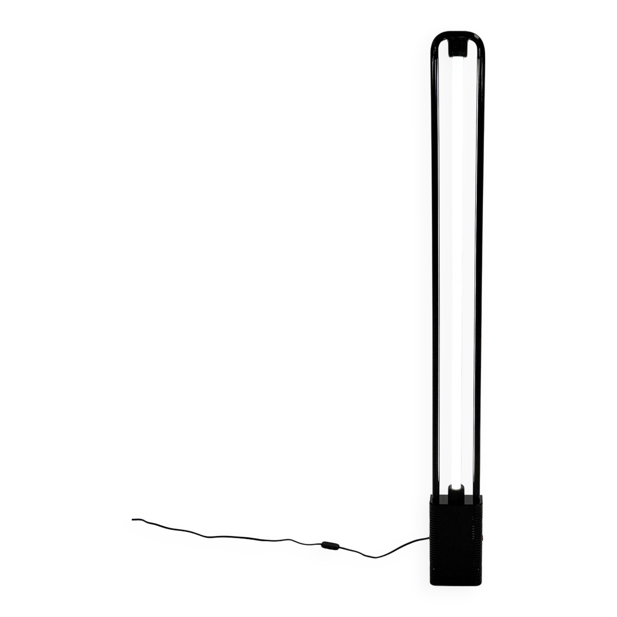 Black Uno floor lamp by Gian N. Gigante for Zerbetto, 1980