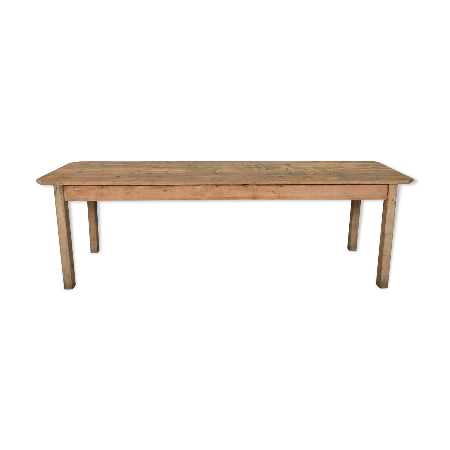 Old and large farm table early 20th shabby bistro fir