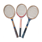 Series of 3 wooden tennis rackets 70s