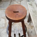 2 tabourets de bar en bois massif