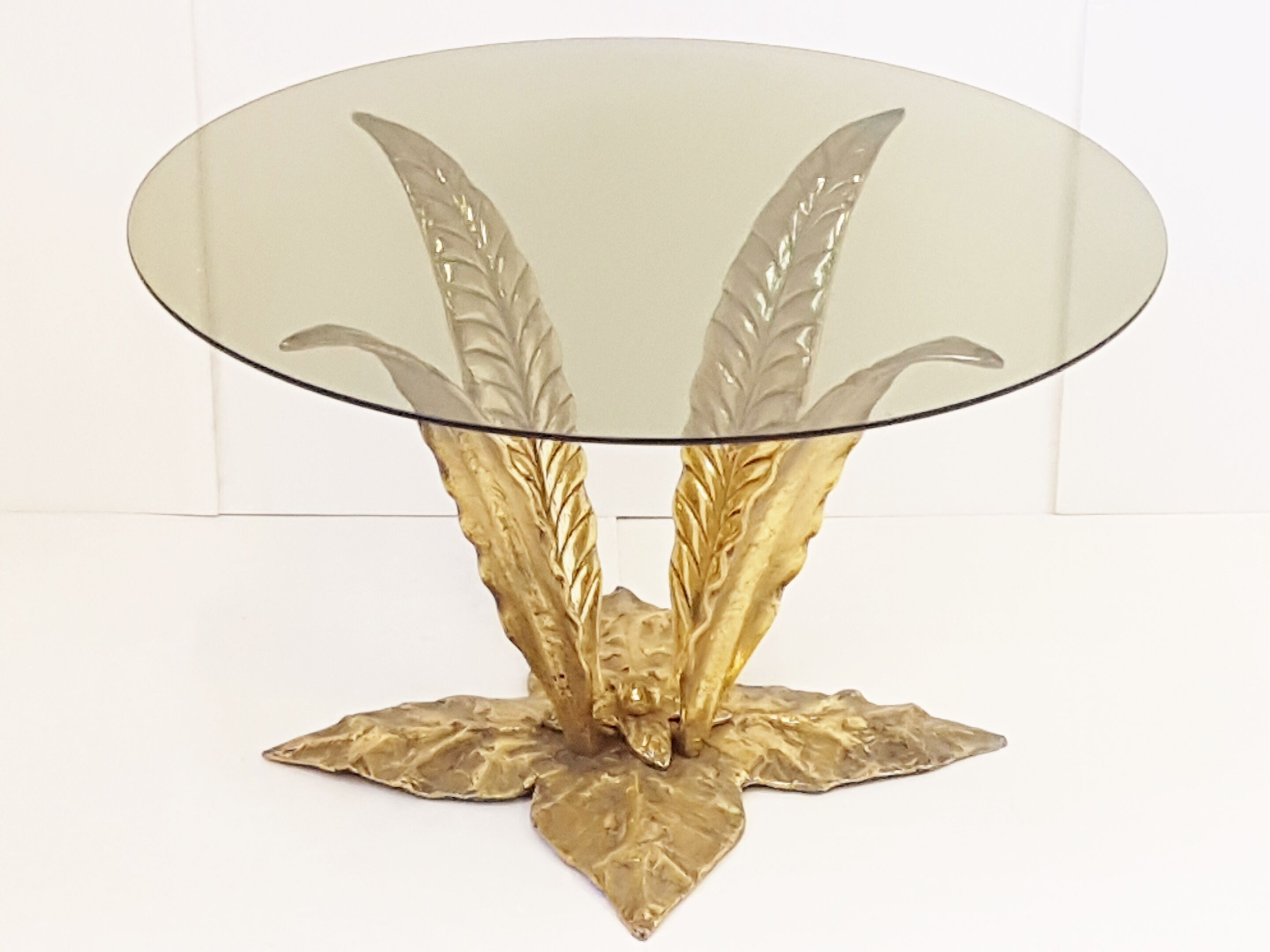 Bronze coffee table golden 1970