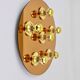 Fontana Arte Style Mirror in Gilded Bronze Glass Ceiling Light or Wall Sconce, Italy, 1970s