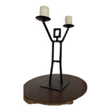 Vintage wrought iron anthropomorphic candle holder