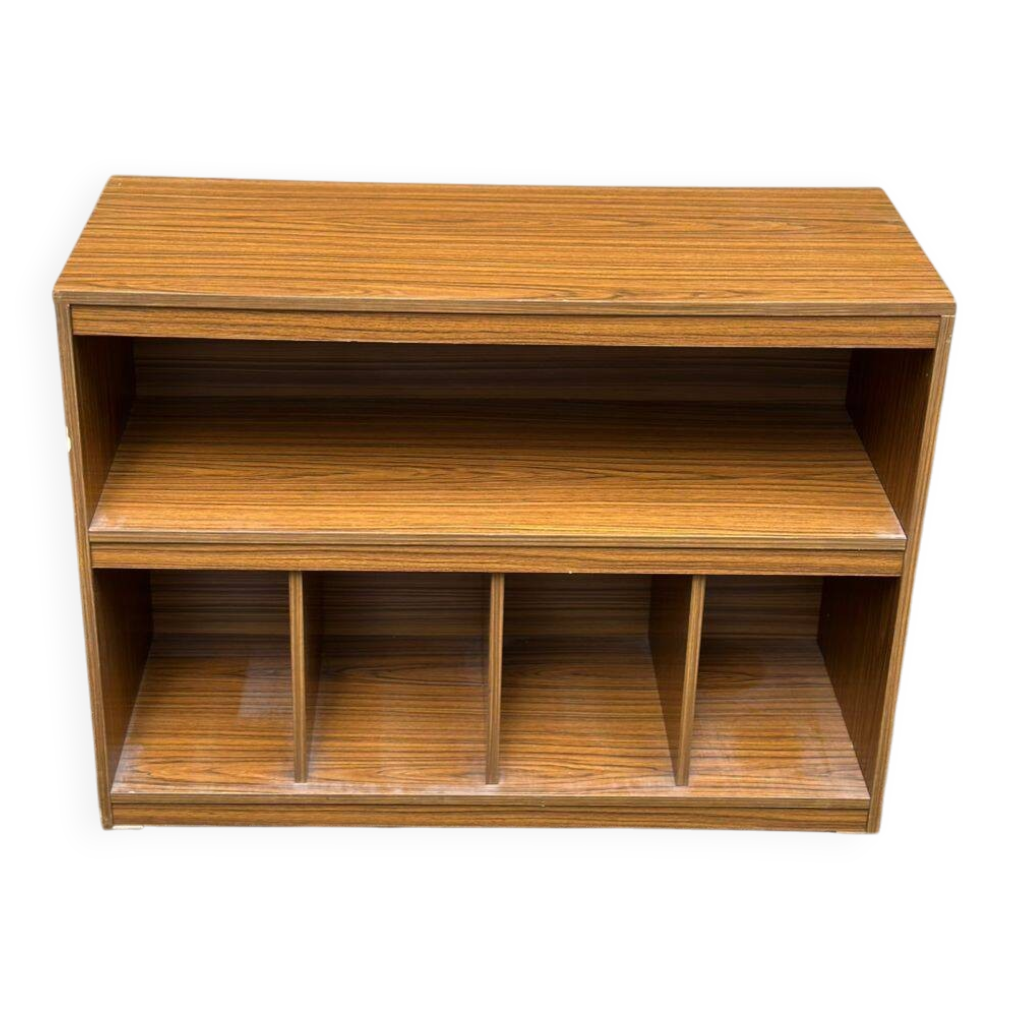 1970s wooden vinyl storage library