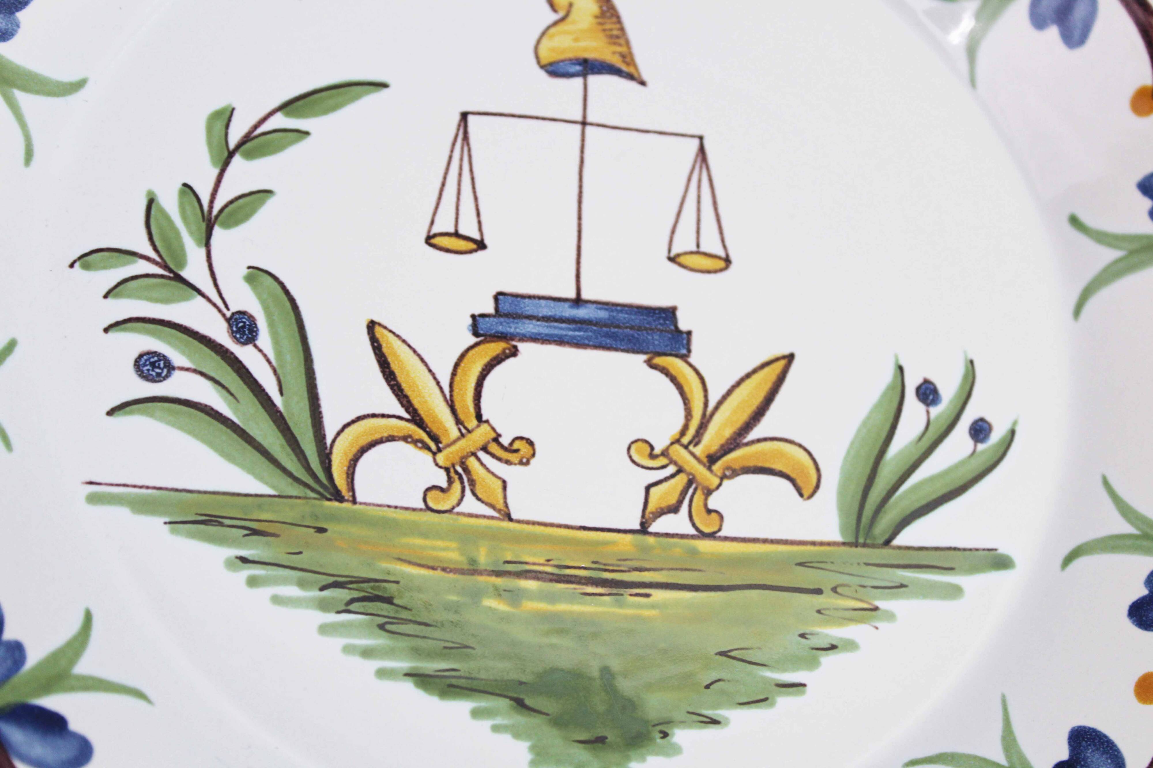 Revolution decorative plate in Nevers earthenware