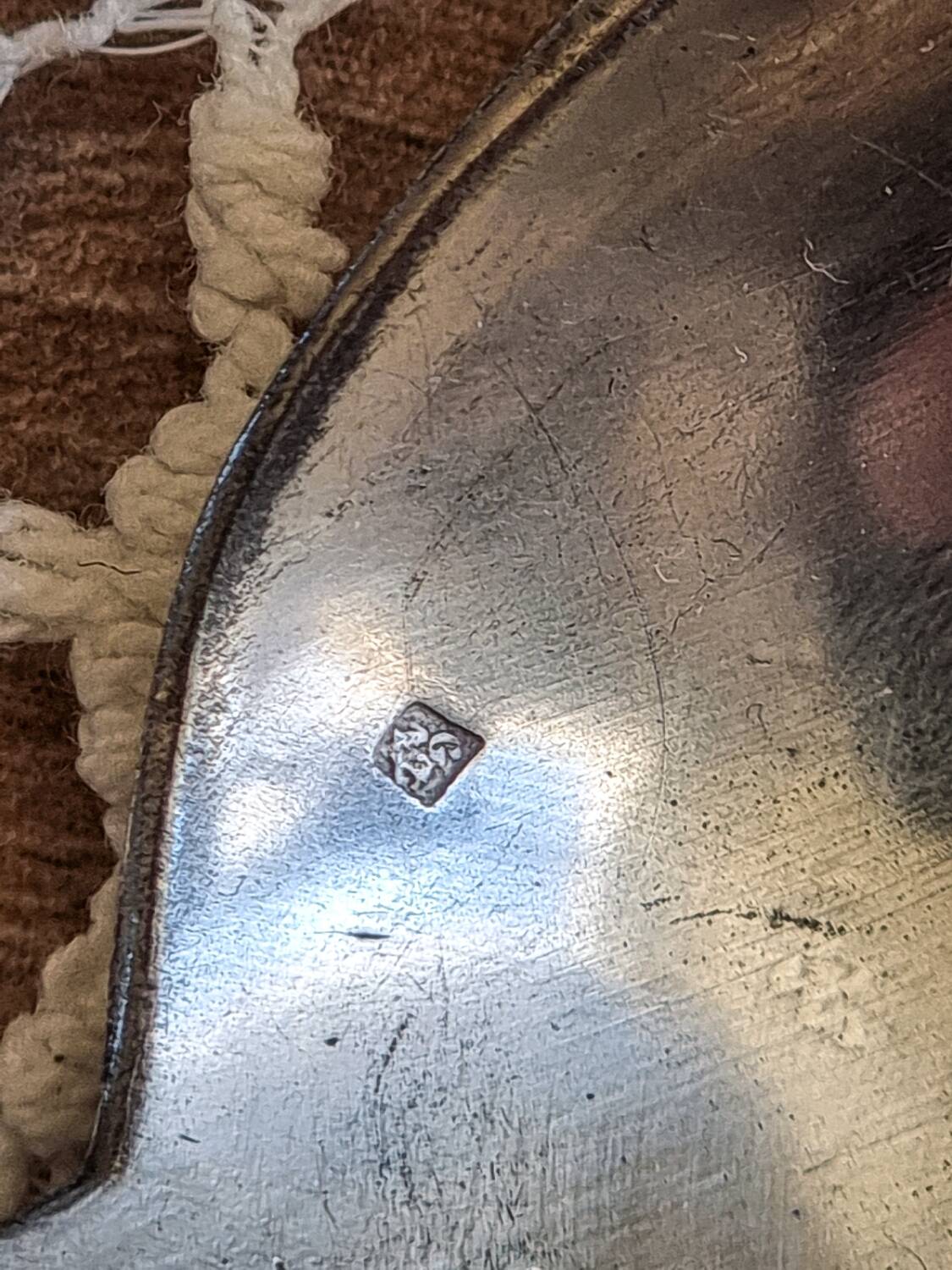 6 silver-plated metal soup spoons, 12g, art nouveau