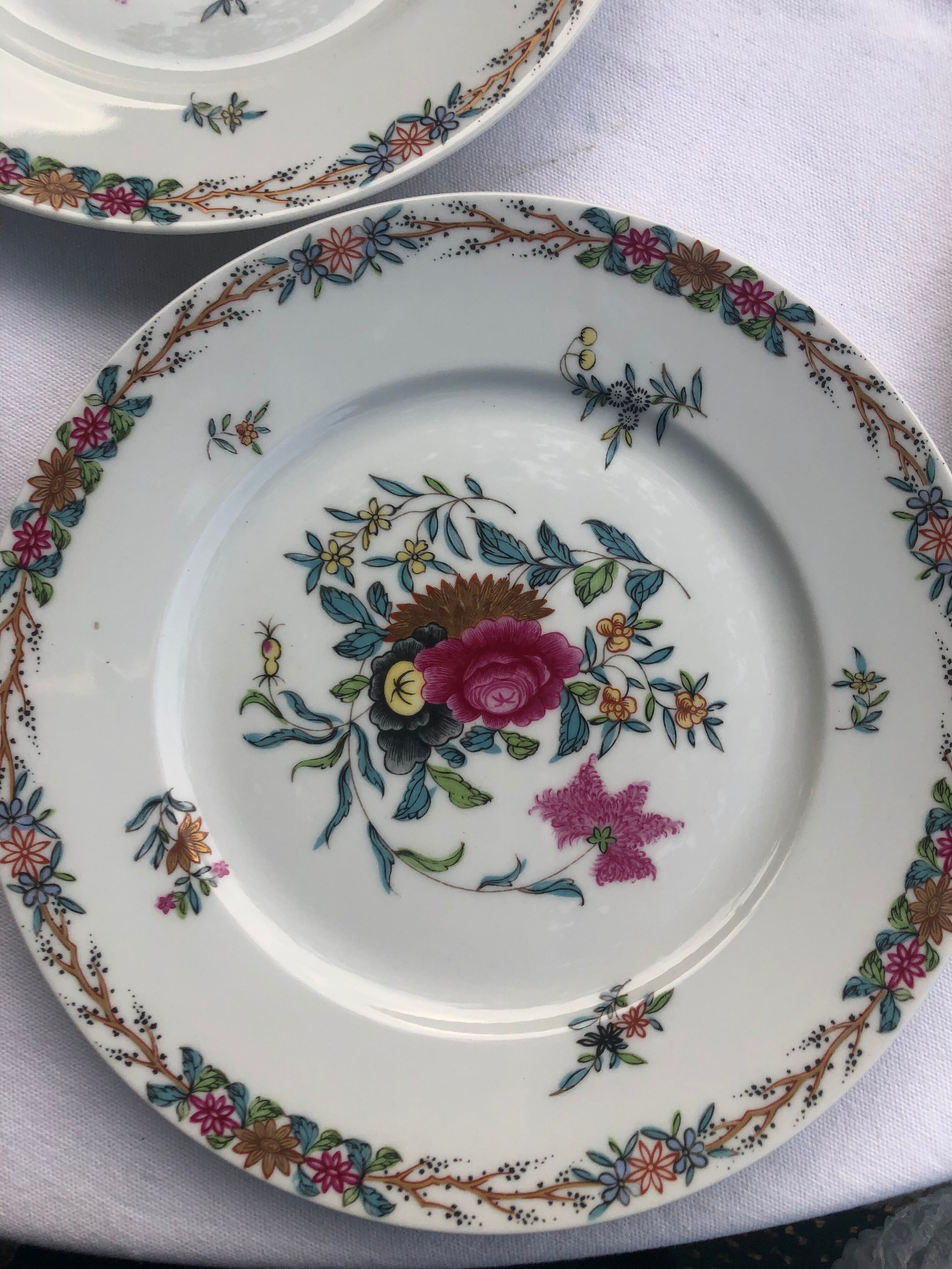 Set of 12 dessert plates Haviland Pondichery
