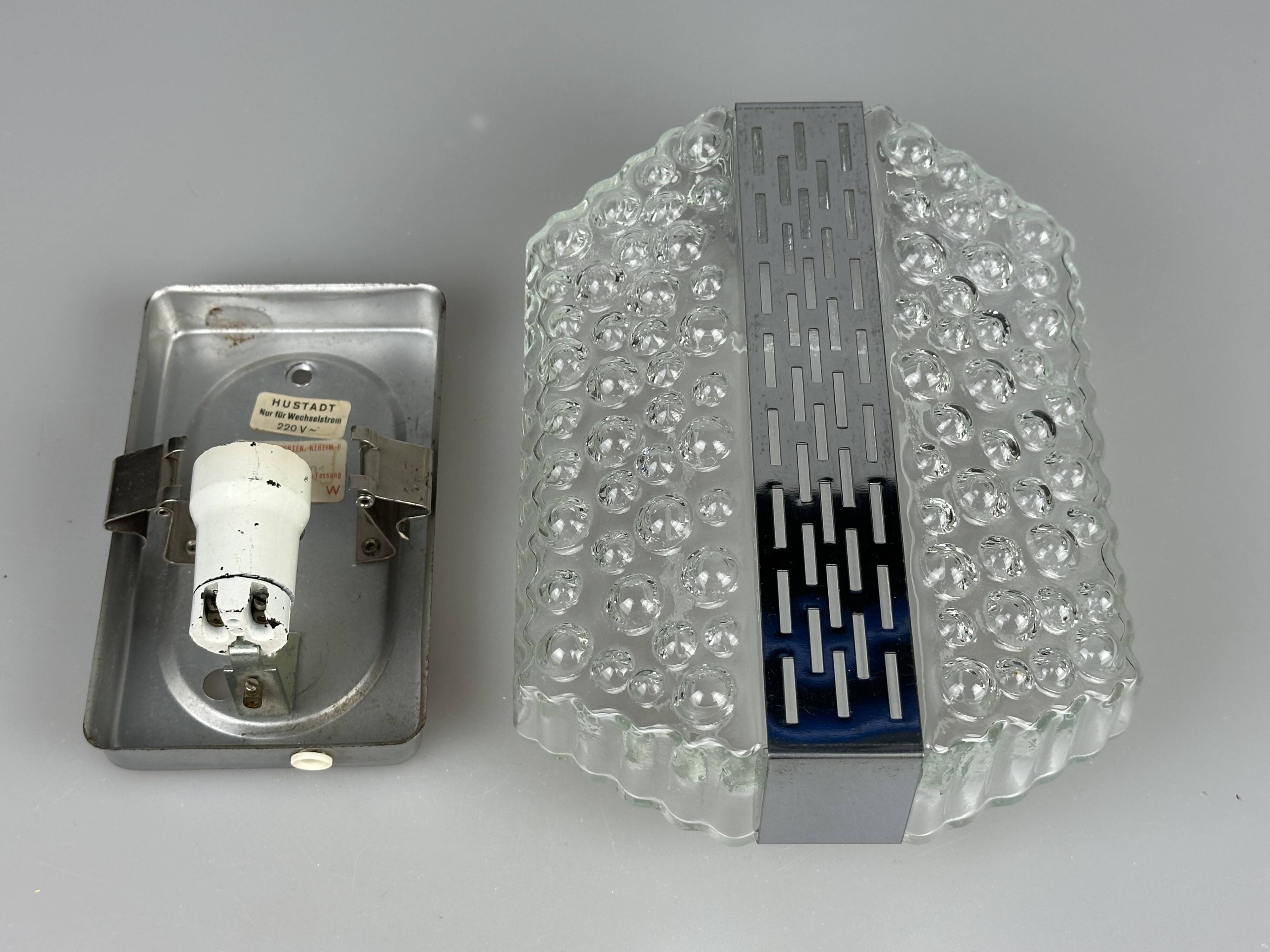 1960s/70s Bubble Wall Lamp, Chrome & Glass, Space Age by Hustadt Leuchten