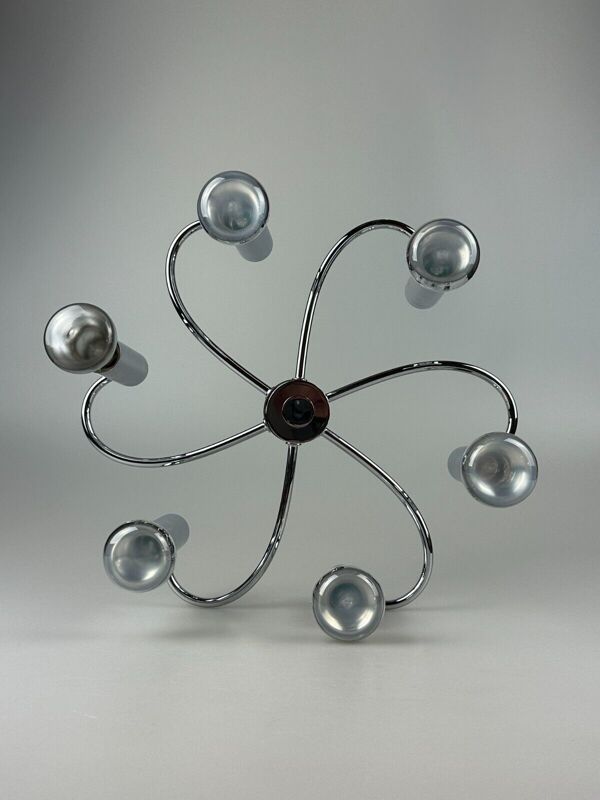 60s 70s Spoutnik applique ou plafonnier par Cosack Leuchten Chrom