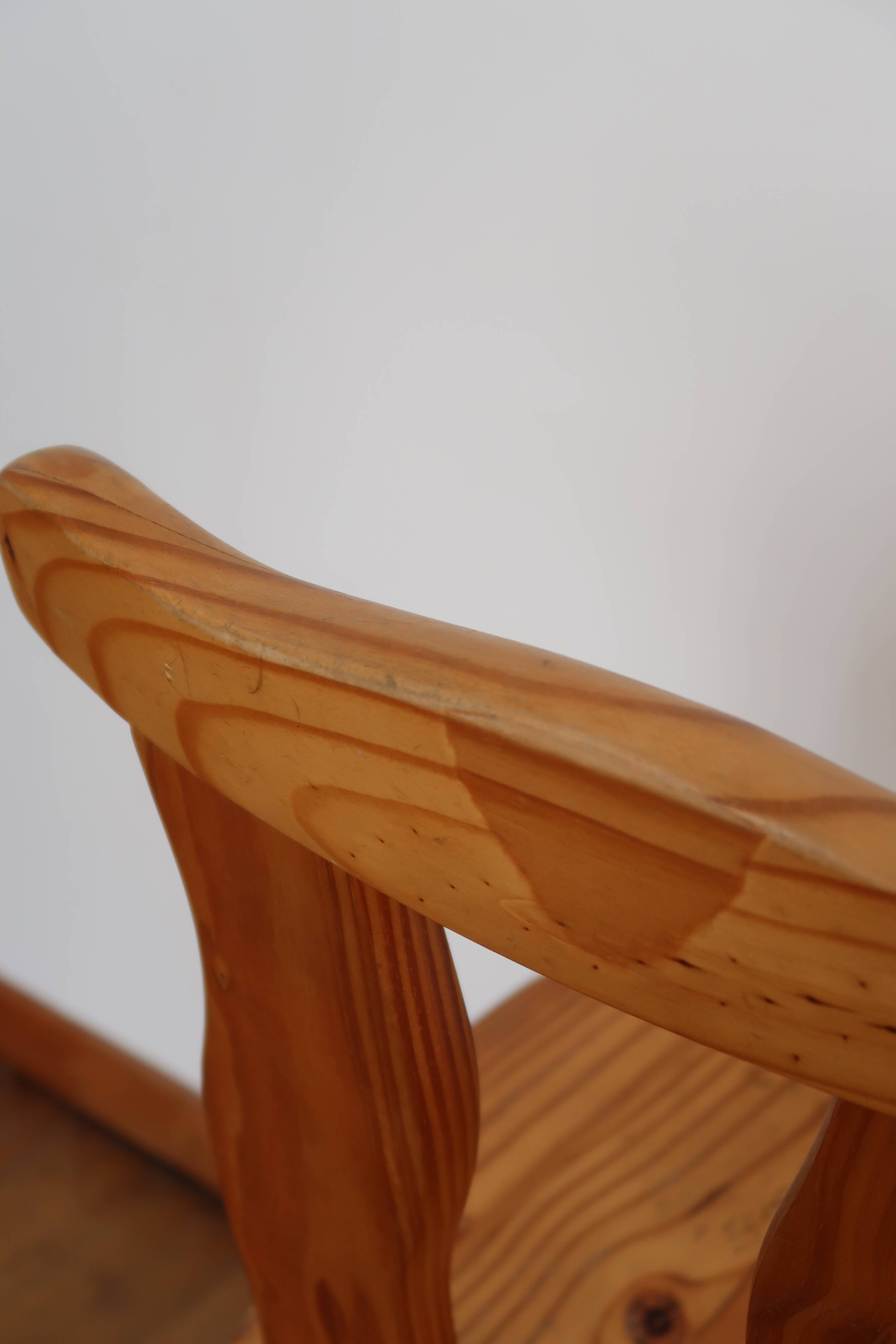 Pair of Scandinavian pine chairs