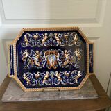 Old Dish Plate Handle Gien Earthenware Ceramic Renaissance Decor