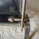 Foldable magazine holder in smoked glass and metal chrome dore 1970