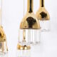 Hanging lamp brass waterfall and blown glass